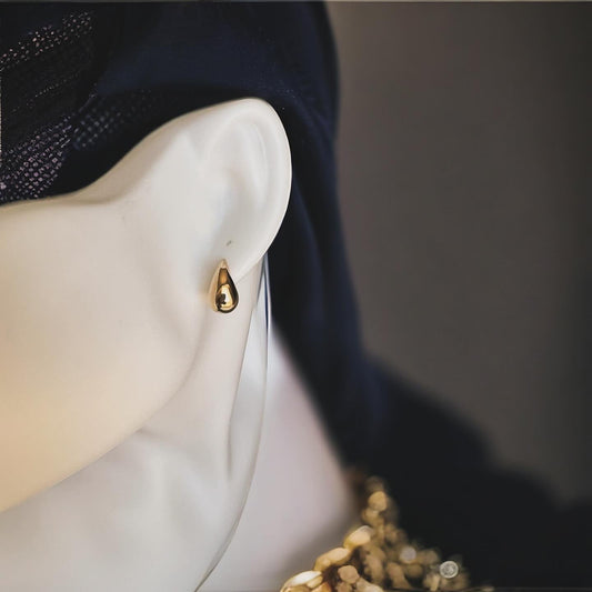 14k Real Gold Teardrop Earrings (Small)